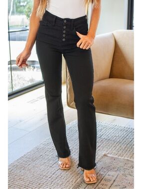 Judy Blue Black High-Rise Button-Fly Jeans size 11